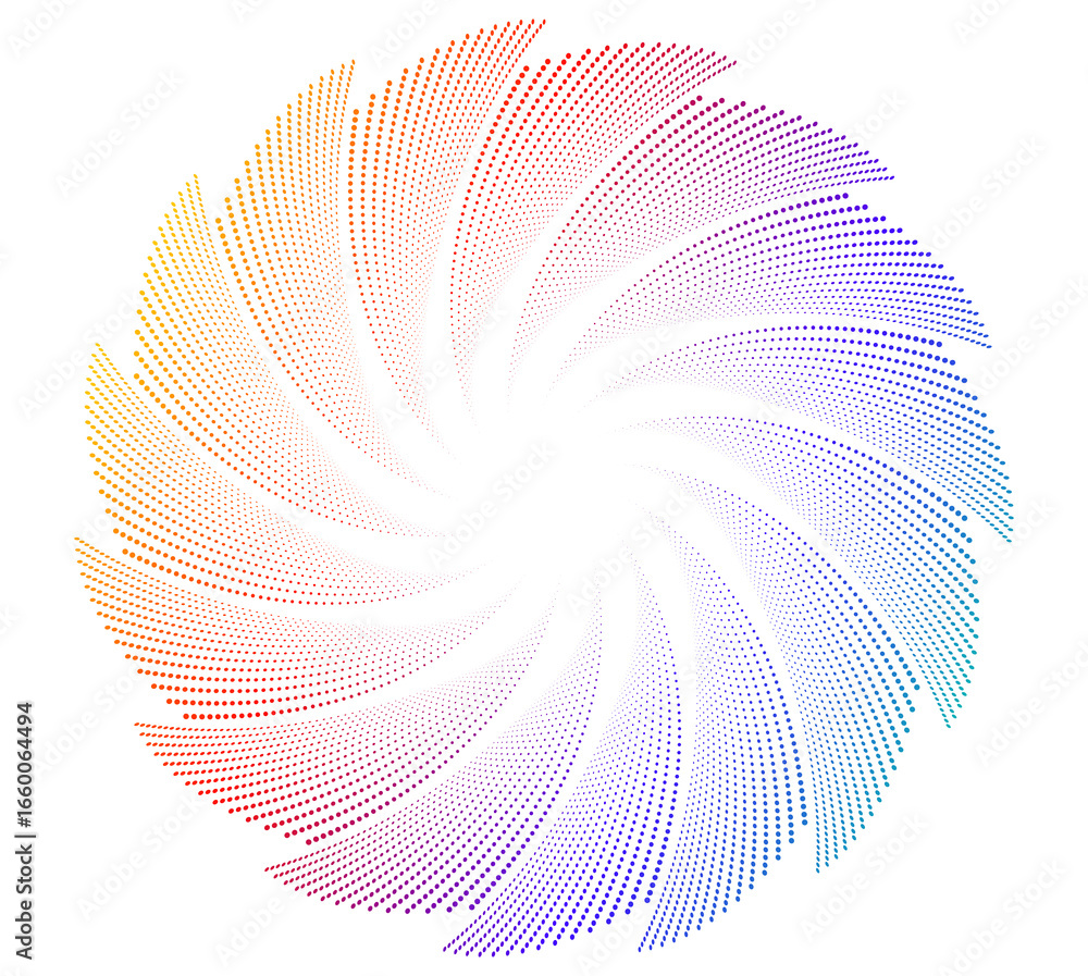 Poster design elements. wave of many purple dots circle ring. abstract vertical wavy stripes on white backg