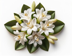 Fototapeta premium top view of a fully bloomed tuberose cluster n clean isolated for design user