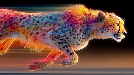 Obraz premium Beautiful cheetah energy power shot high resolution picture
