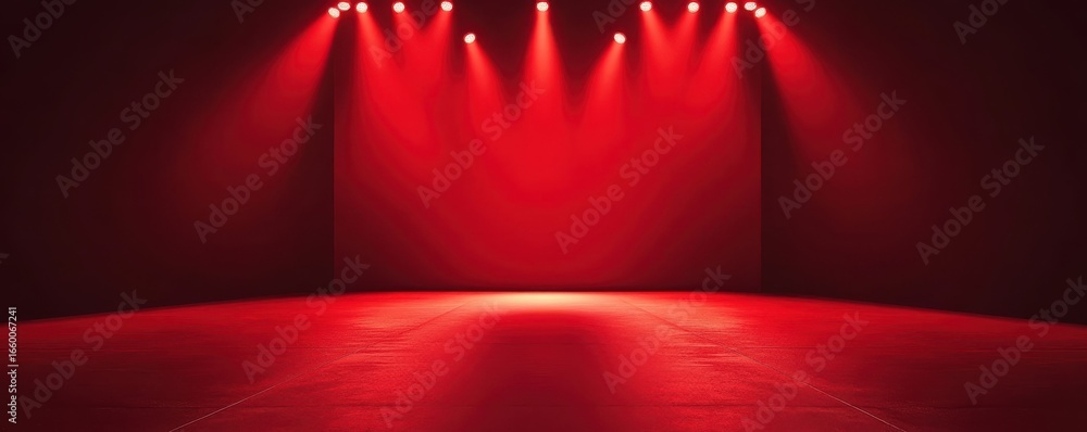 Aufkleber minimalist red background with spotlight effect creating solid color gradient ambiance for dynamic a
