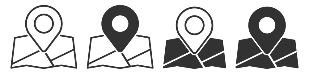 Map Location Pin Icon Vector Collection on transparent background