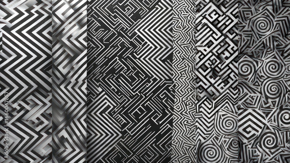 Poster abstract maze patterns