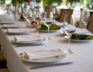 table set for a dinner
