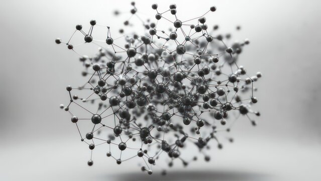 Abstract network of metallic spheres - Powered by Adobe