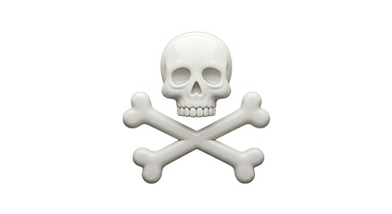 Classic white skull and crossbones against a black background