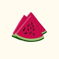 Two Watermelon Triangular Slices Artwork