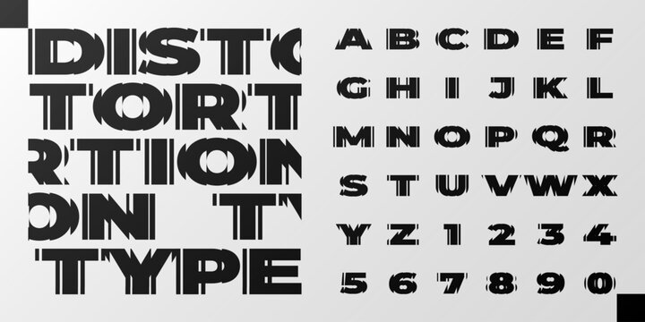 Refraction and Distortion alphabet and numbers.