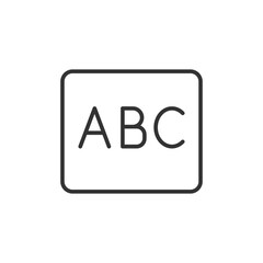 ABC board icon. Education symbol modern, simple, vector, icon for website design, mobile app, ui. Vector Illustration