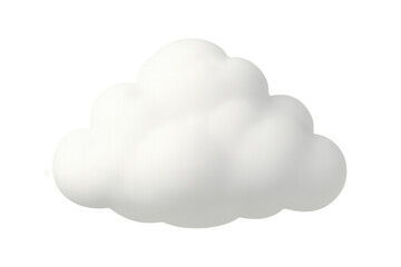 Simple white cloud floating on a transparent background, perfect for weather or sky-related designs