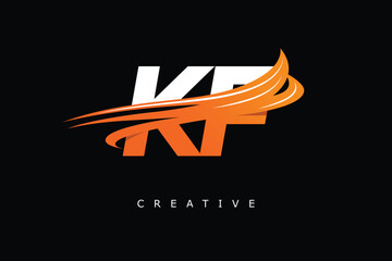 KF Dynamic Gradient Logo Modern Speed Symbol for Creative Branding & Professional Identity Design