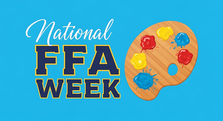 A vibrant design celebrating a national week dedicated to youth development and educational enrichment, featuring an artistic palette.