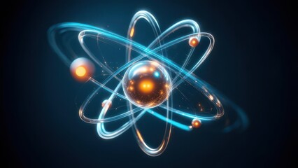 Atomic structure, glowing
