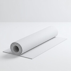 White Rolled Yoga Mat Mockup for Fitness and Wellness