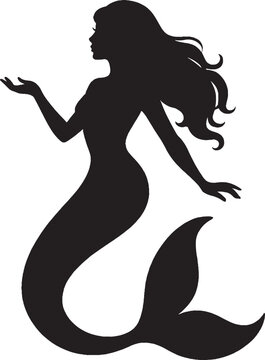 marmaid silhouette vector