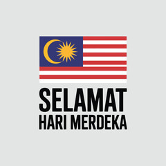 Selamat Hari Merdeka with Malaysia Flag Illustration