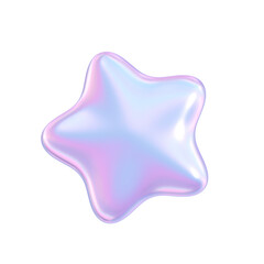 Holographic Cute Pastel 3D Star