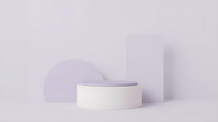 Minimalist product display with soft geometric shapes