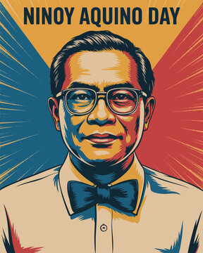 Ninoy Aquino Day with Pop Art Portrait of National Hero