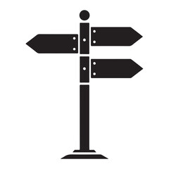Direction Signpost with Arrows Vector Icon