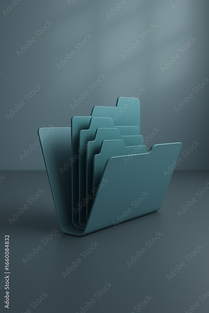 Poster streamlined organization: a stylized shot of a document organizer, embodying a commitment to structu