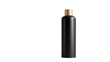 Matte black bottle with rose gold cap