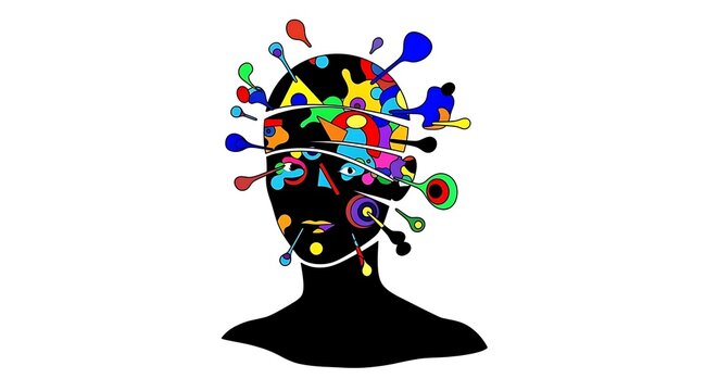 Demented Human Silhouette &ndash; Surreal Vector Art