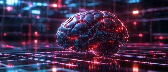 A brain is shown in a computer generated image