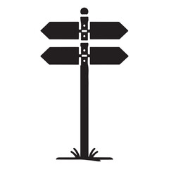 Direction Signpost with Arrows Vector Icon