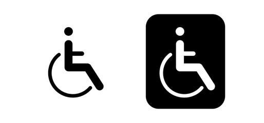 Wheelchair person icon symbol set simple design