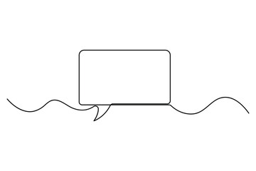 Obraz premium Continuous one line drawing of speech bubble. Doodle Vector illustration 