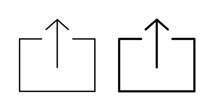 Modern Share and Upload Symbols &ndash; Clean Vector Line Icons Set
