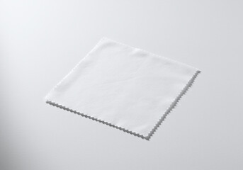 Clean Microfiber Cloth Mockup on White Background Template