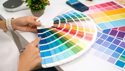 woman holding color palette