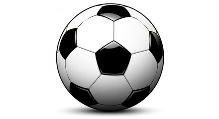 Fototapeta premium Classic Black and White Soccer Ball on White Background