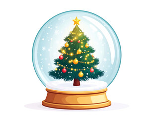 christmas tree with snow globe