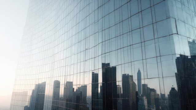 City skyscraper glass reflections