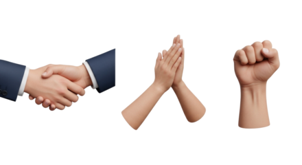 Human Hands Showing Various Gestures, transparent background, cutout PNG