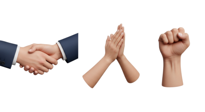 Human Hands Showing Various Gestures, transparent background, cutout PNG