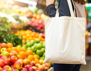 Plain White Tote Bag Mockup for Branding and Design