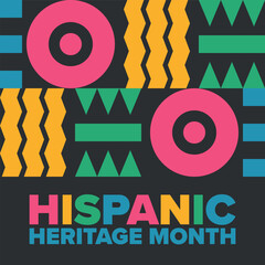 Obraz premium National Hispanic Heritage Month in September and October. Hispanic and Latino Americans culture. Celebrate annual in United States. Poster, card, banner and background. Vector illustration