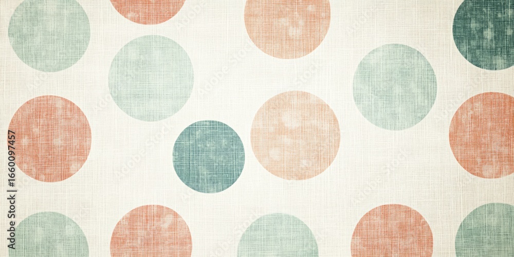 Poster a 1950s polka dot pattern with soft tones and subtle textures, perfect for capturing a retro, vintag