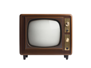 Vintage television set with wood frame and analog controls