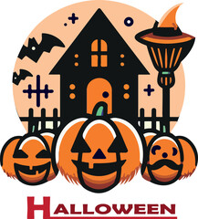 Halloween logo icon vector  white background .