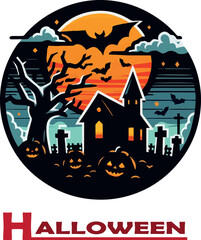 Halloween logo icon vector  white background .