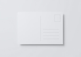 Blank White Postcard Back Mockup Modern Stationery