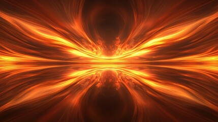 Obraz premium Bright Abstract Burst of Orange and Gold Waves Creating a Dynamic and Energetic Atmosphere