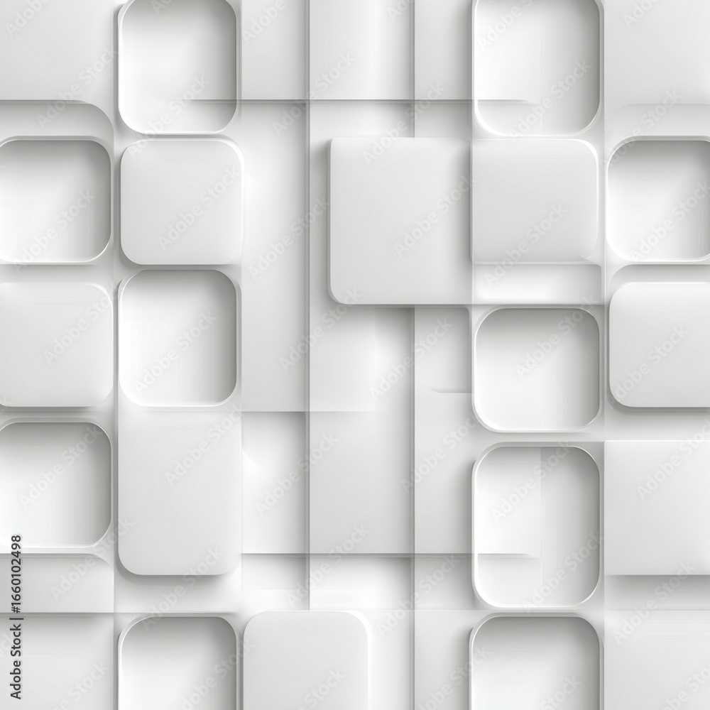 Poster a white background with squares of different sizes. the squares are arranged in a way that creates a