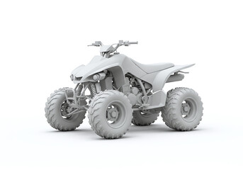 White ATV Mockup All-Terrain Vehicle Sports Equipment