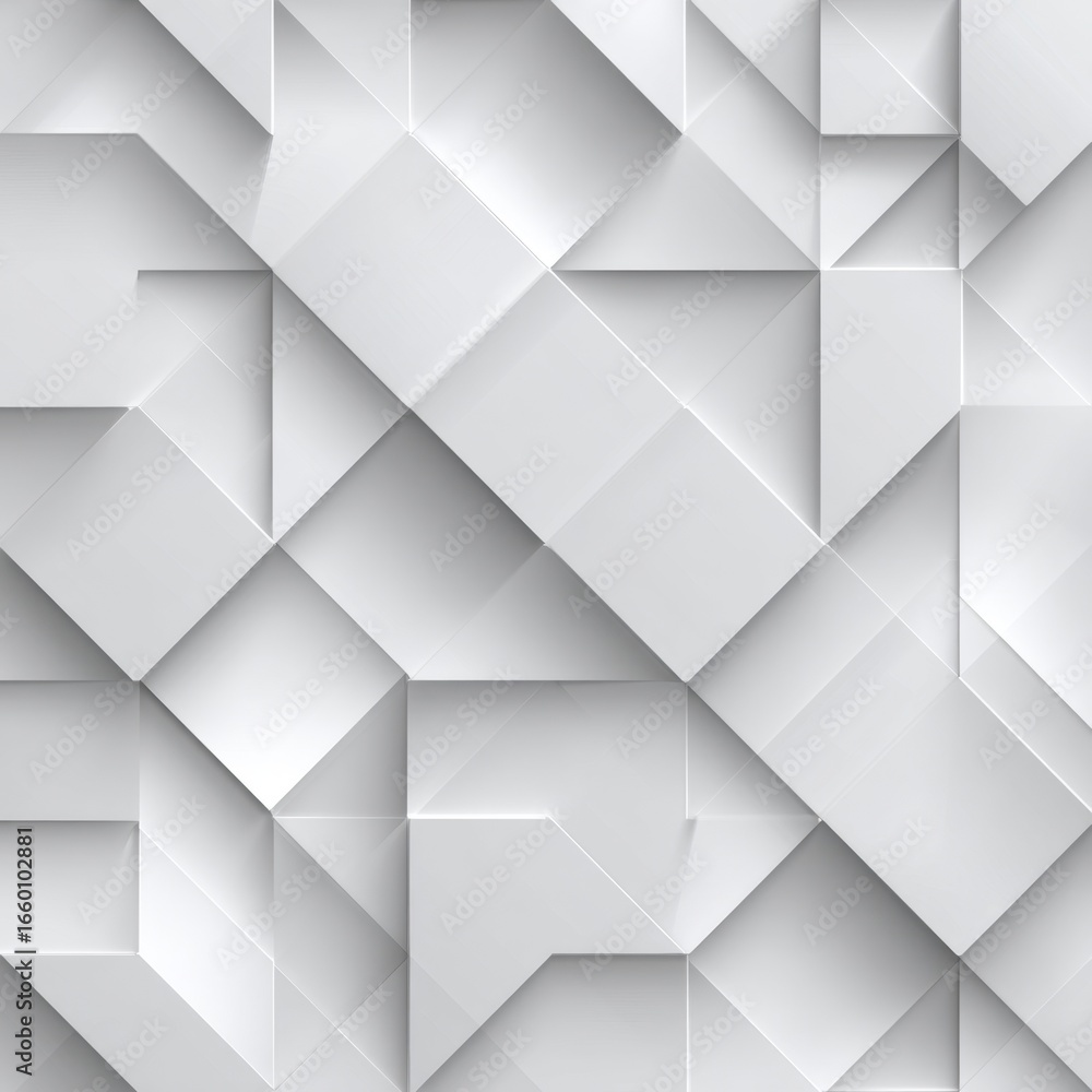 Aufkleber a white background with many squares and triangles. the squares and triangles are all different size