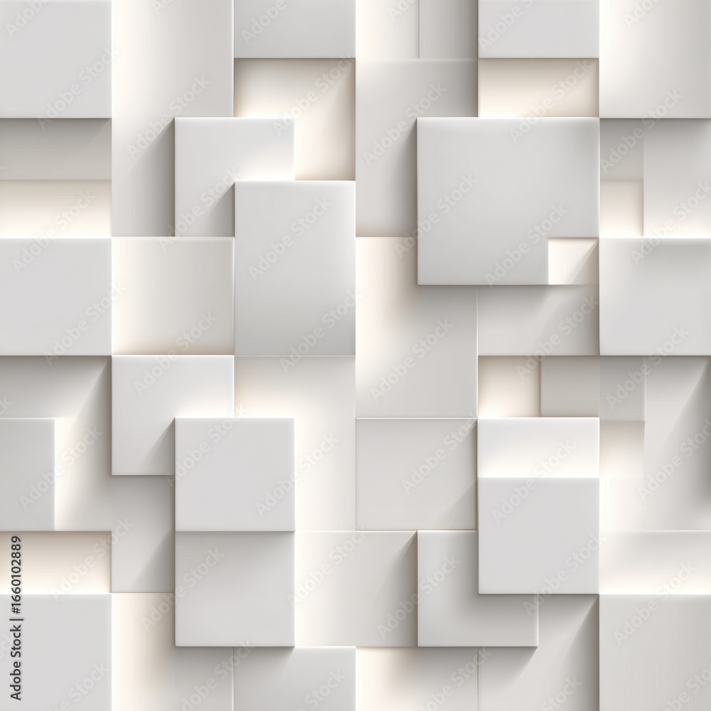 Poster the image is a white and gray background with white squares. the squares are arranged in a way that 